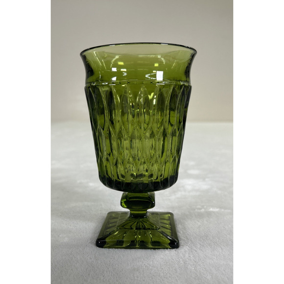 Indiana Glass Mt. Vernon Avocado Green Iced Tea Goblet 6" Replacement Charity - Picture 1 of 10